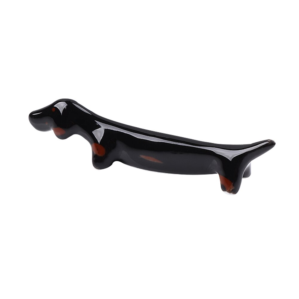 1 st kök keramisk tax ätpinnar rack tecknad hund porslin ram restaurang tillbehör: Svart