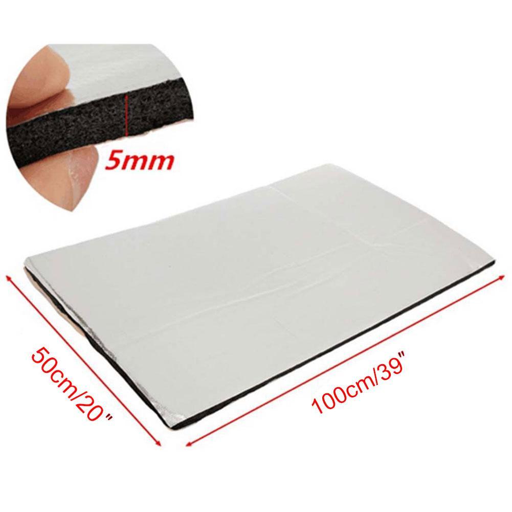 Silenciador de fibra de aluminio de 5mm de grosor para coche, alfombrilla de algodón para guardabarros, aislamiento térmico, S4C0