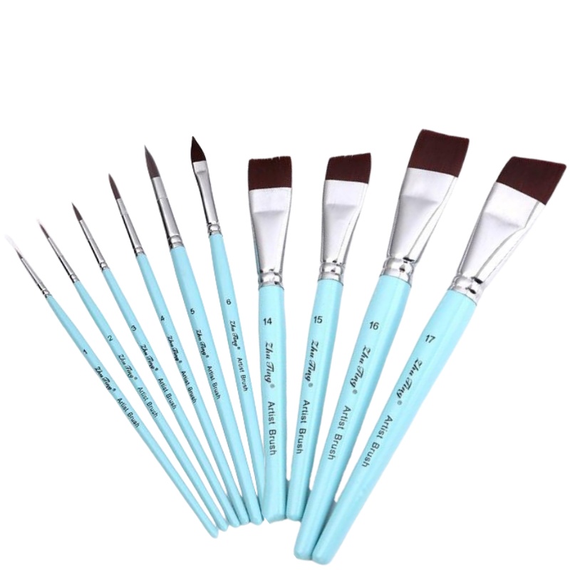 Malingsbørste multistørrelse skjønnhetssminkeverktøy ansiktsmaling verktøy festival karneval spesiell sminke: Himmelblå