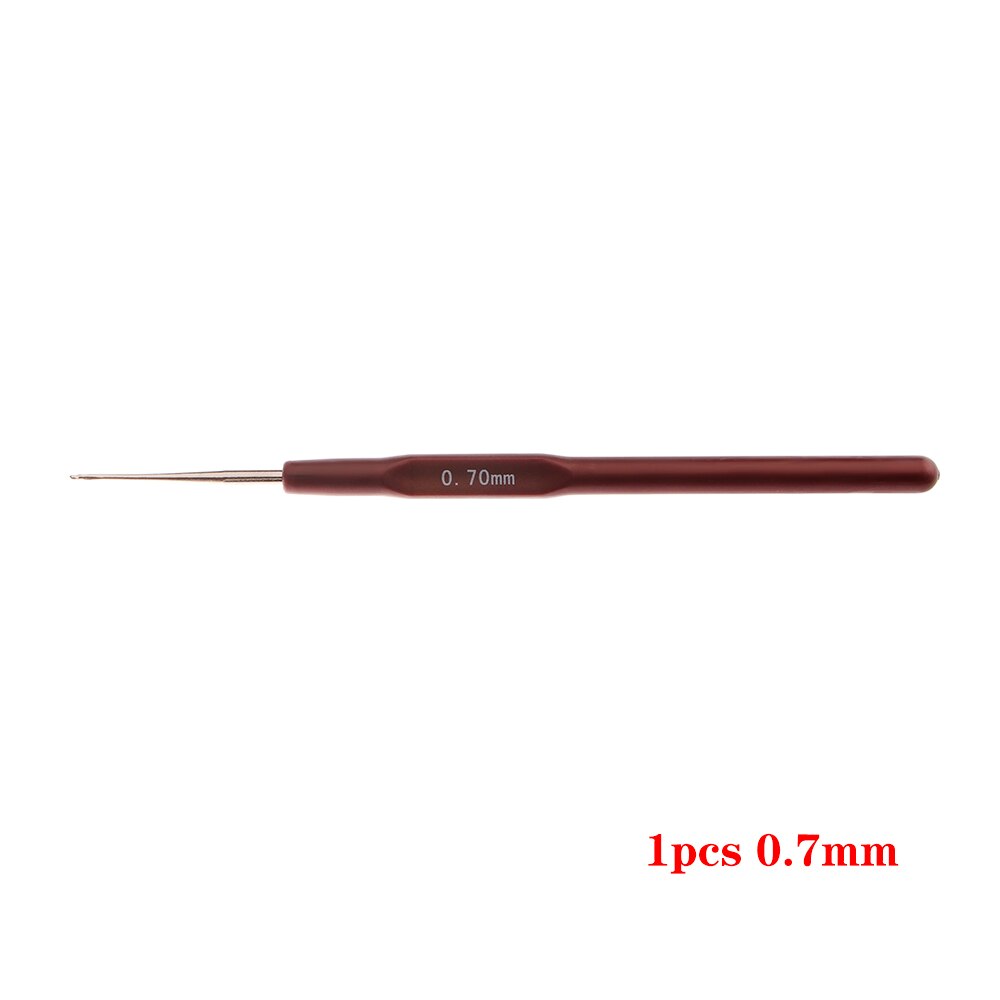 Micro gancho de ganchillo para hacer trenzas, herramienta para el cabello, 0,5mm, 0,6mm, 0,7mm, 0,8mm, mango liso, 4 unidades/lote: 0.7mm