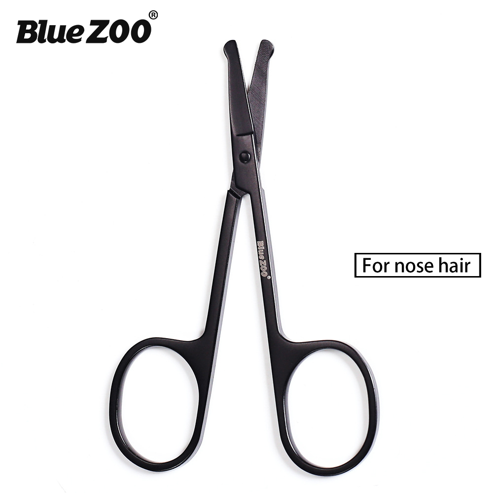 Tijeras para cejas, pestañas y cejas recortador de, tijeras para el pelo de la nariz, tijeras de manicura de acero inoxidable, cortador, herramientas para maquillaje de uñas: for nose hair black