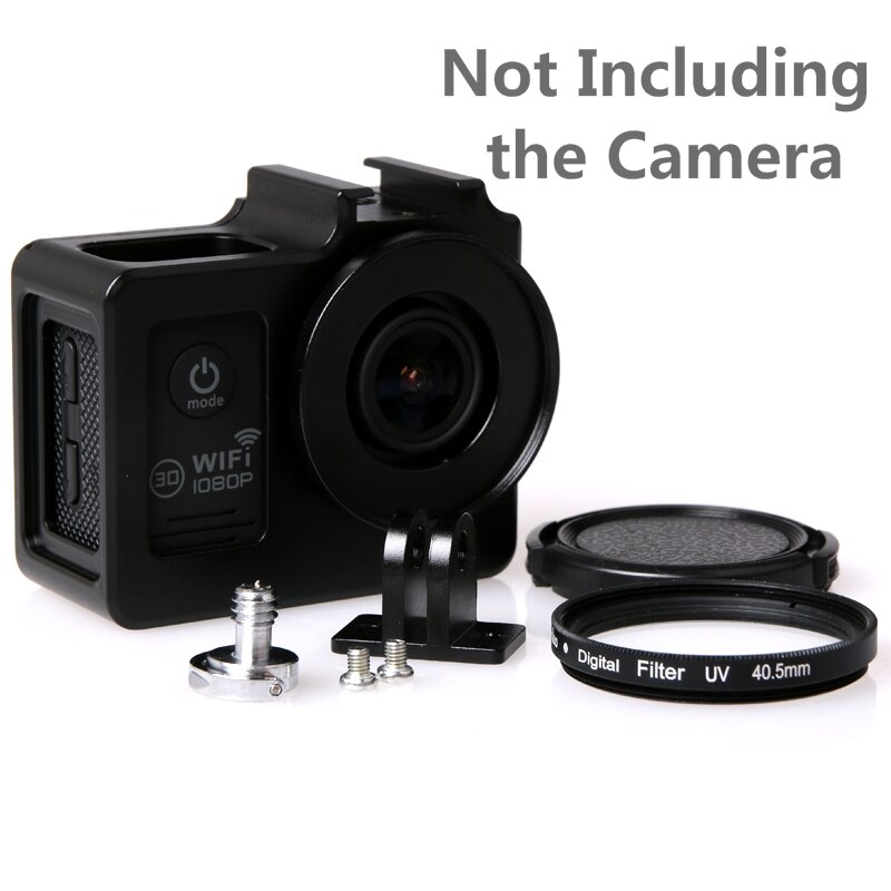 Soocoo-carcasa protectora de aleación para SJCAM SJ4000 Air SJ5000 H9R SJ9000, accesorios C30, funda con marco de Metal y filtro UV: sj400060007000 black