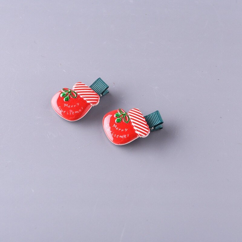Baby Haar Clips Leuke Snap Clip Pins Kerstmissneeuwman Kerstman Kleur Haarspeldjes Kinderen Meisjes Haarspelden BB Clips: C
