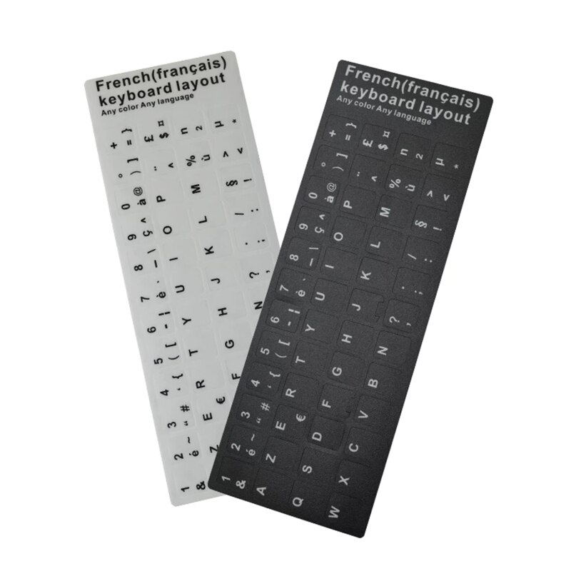 French Layout Stickers Keyboard Letters Button Alphabet Matte Sticker Film for Laptop PC Computer Keyboards White/Black