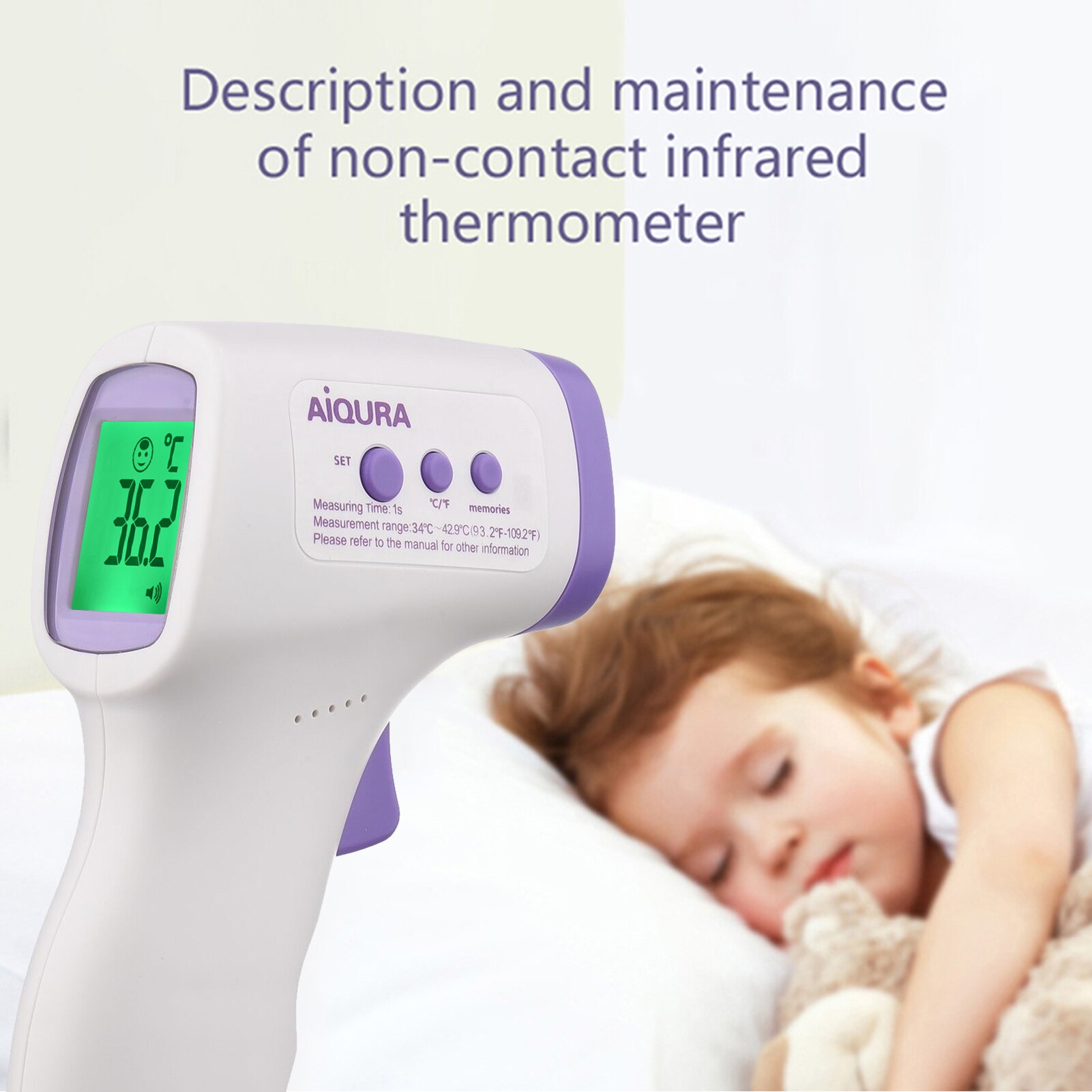 Lcd Digitale Infrarood Voorhoofd Thermometer Non-contact Ir Thermometer Digitale Temperatuur Meten Gauge Koorts Alarm Huishoudelijke