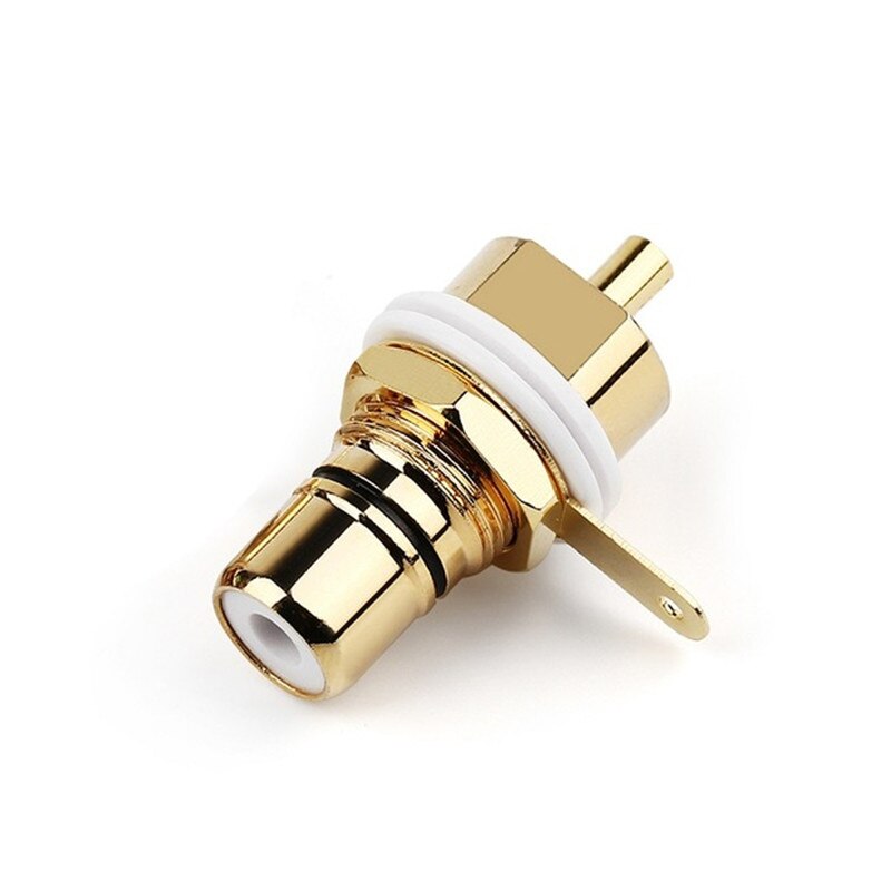Conector de enchufe RCA hembra, conectores de montaje en Panel de chasis, adaptadores de Audio, clavijas de altavoz, Negro, Rojo, chapado en oro