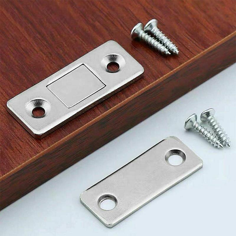 Juego de Tope de puerta magnético, Invisible, ultrafino, con 4 tornillos, Tope de puerta de armario