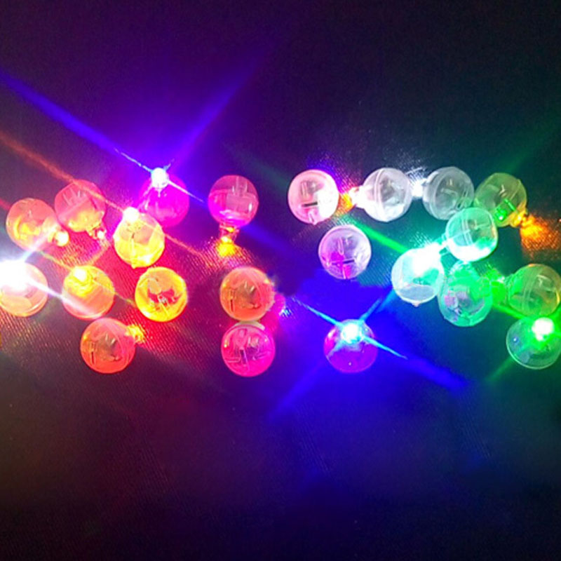 20 Stuks Gekleurde Ronde Mini Led Rgb Flash Bal Lamp Zet In Papieren Lantaarn Ballon Verlichting Voor Wedding Party Kerst decoratie