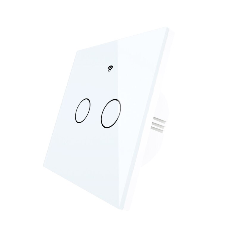 Smart Light Switch Glass Screen Touch Panel Voice Control Wireless Wall Switches Remote with Alexa Google Home 1/2/3 Gang: 02 2Gang