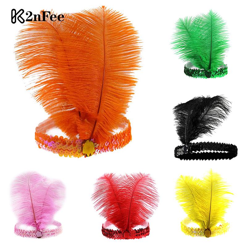1 Uds. Tocado de plumas indias a la para mujer, diadema de cristal con plumas y lentejuelas, diadema india para de vacaciones, accesorios para el cabello