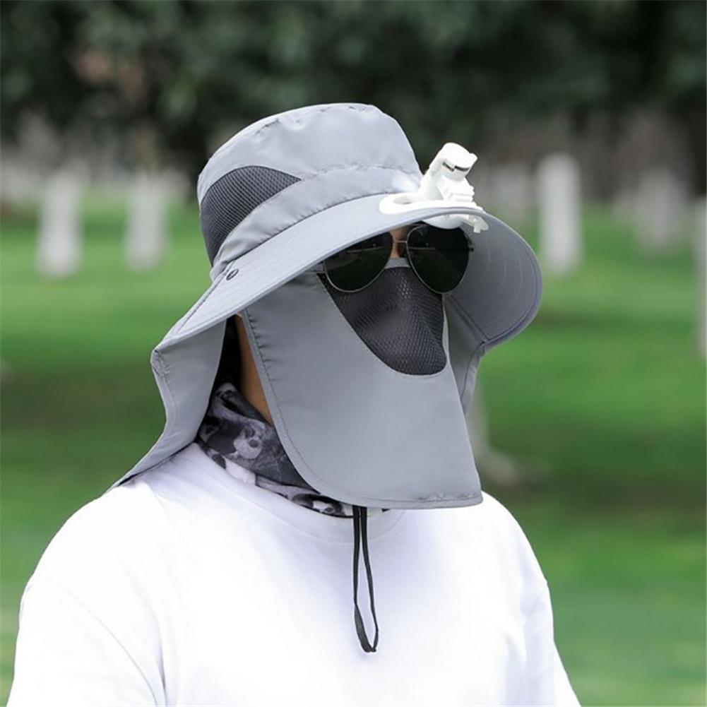 Sombreros de sombrilla de ala ancha con cuello de abanico, cubierta de cara, solapa, gorros de Sol para deportes de pesca al aire libre