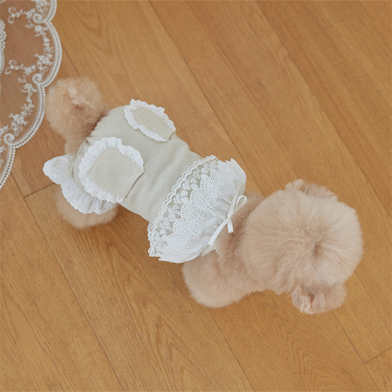 Combinaison en dentelle pour animaux de compagnie, jolie salopette en peluche pour animaux de compagnie, pantalons pour chat, vêtements pour chiots, pyjama pour petits chiens, printemps et été