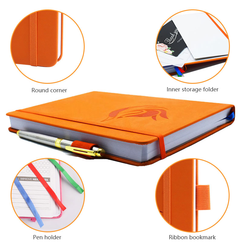 12 måneders planlegger, effektivitetsjournal ukeplanlegger, udatert, notisbok 100 ark , 120 gsm, pennholder, innerlomme, bånd
