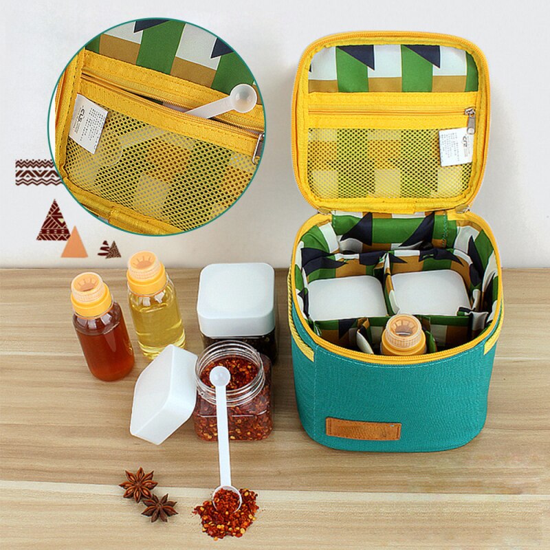 7Stck 115/180ml Küche Gewürz Kasten-einstellen Gewürz Glas Grill Utensilien draussen Camping Picknick Taschen