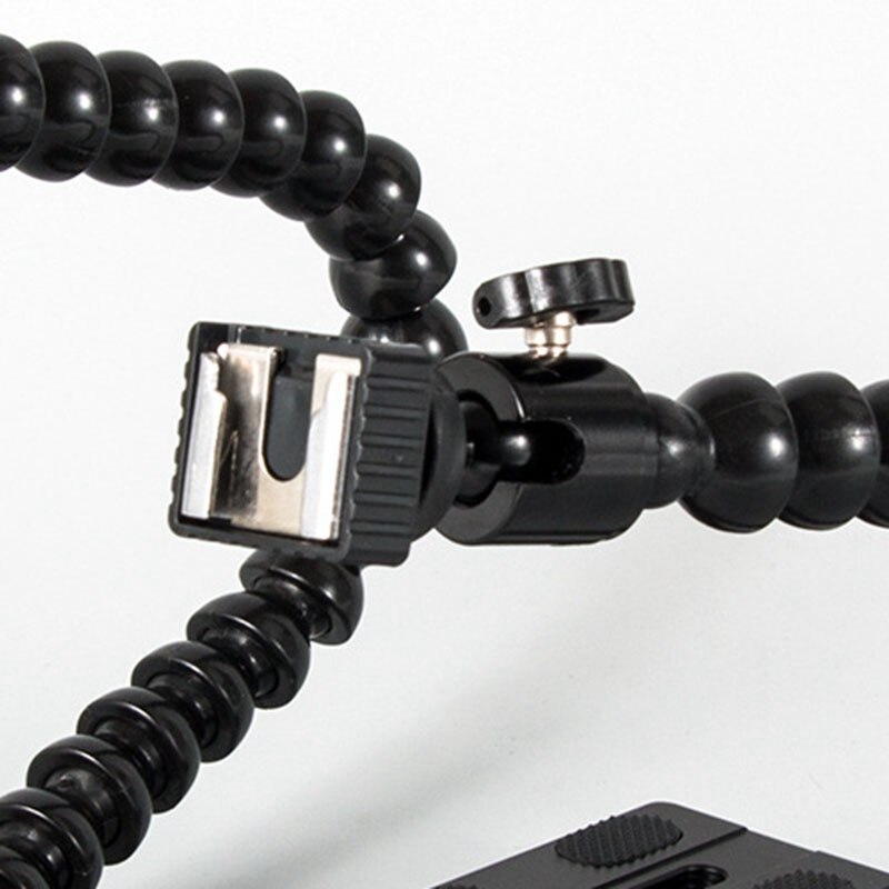 Neue flexibel Dual Arm Heißer Schuh Blitz Halterung Halfter für Kanon Nikon Pentax Makro Schuss Kamera Zubehör