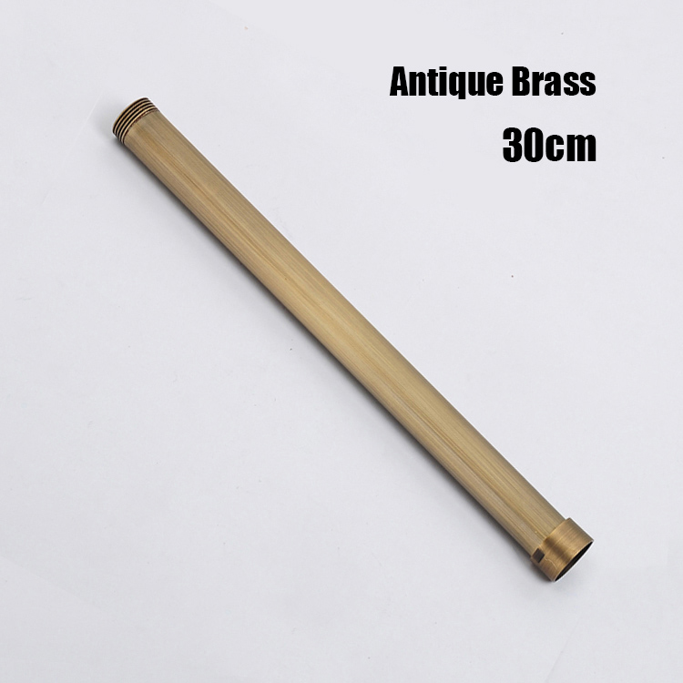 12" Solid Brass Round Bath Shower Faucet Extension Tube Bar Chrome Nickel Golden Black Faucet Extension Pipe: Antique Brass