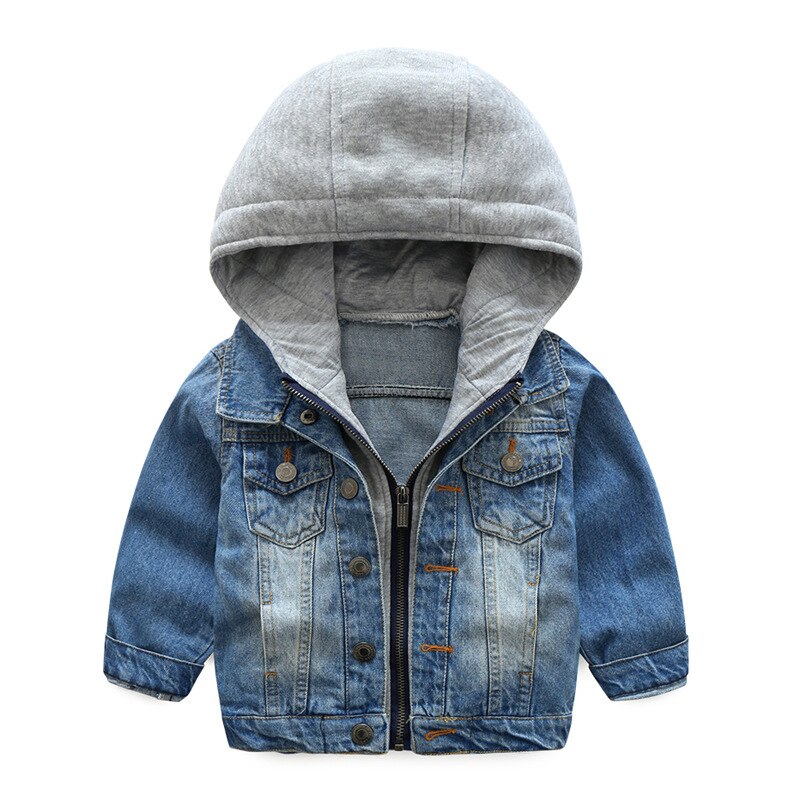 Mudkingdom meninos denim casaco casaco com capuz cardigan moda outono outerwear para roupas menino zíper bolso casaco crianças roupas: 4 T