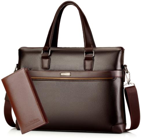 Sac en cuir pour homme sacs pour fourre-tout pour ordinateur portable porte-documents sacs à bandoulière pour hommes sac à bandoulière pour hommes de: brown With wallet