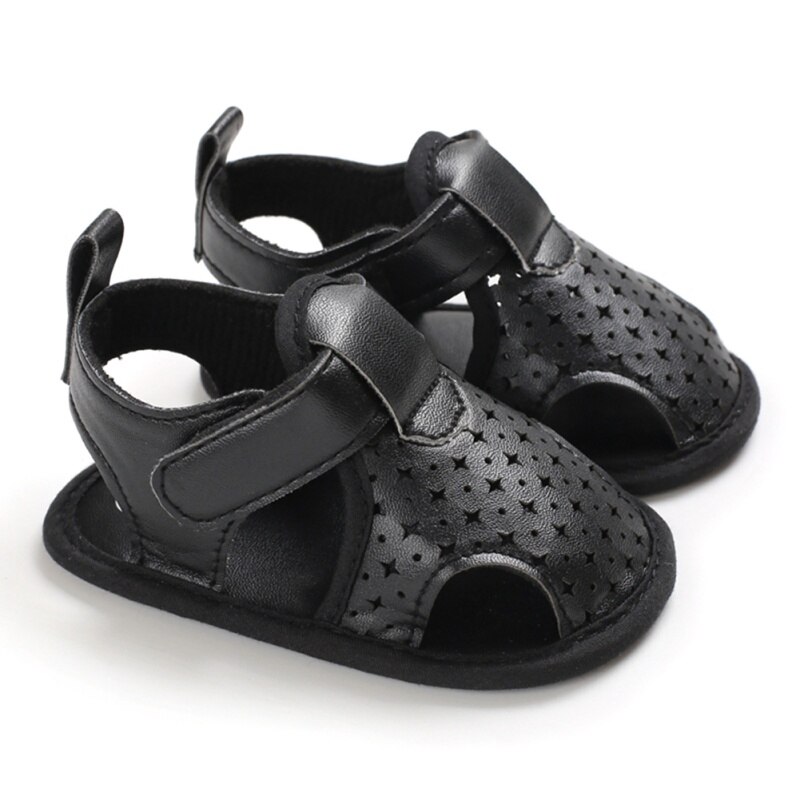 Peuter Pasgeboren Baby Jongens Zomer Sandalen Zachte Zool Schoenen Leer Ademend Star Hollow Out Baby Slippers Prewalker Sandaal Schoenen: B / 7-12 Months