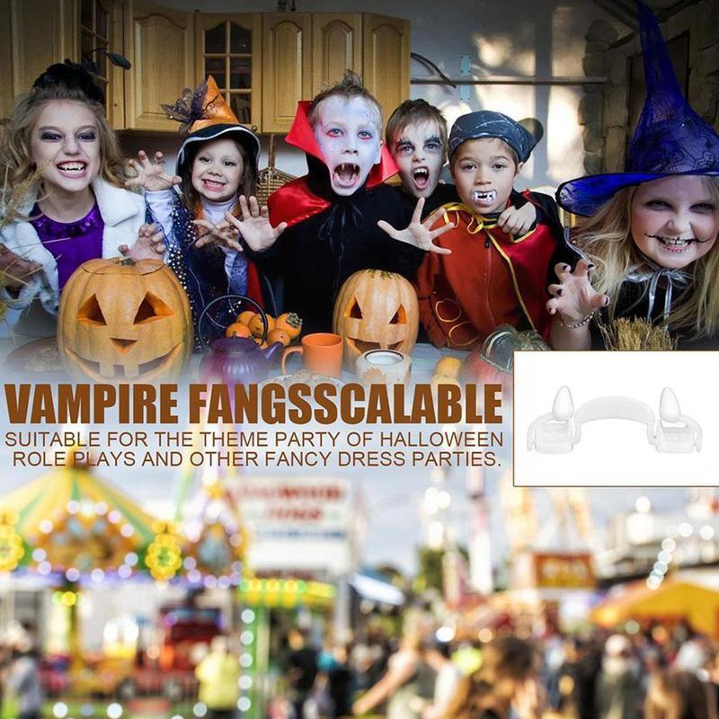 Halloween Retractable Teeth Hiphop Gold Braces Prop Braces Cosplay Costume Ghost Tooth Masquerade Y3R7