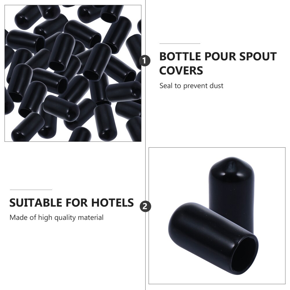 100pcs Rubber Pourer Cap Liquor Bottle Pourer Cover Dispenser Spout Dust Covers