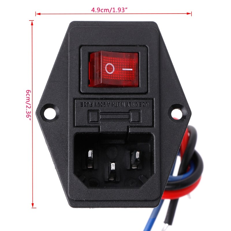 3d printer u-type stekker voeding schakelaar adapter stopcontact met schakelaar en zekering  l69a