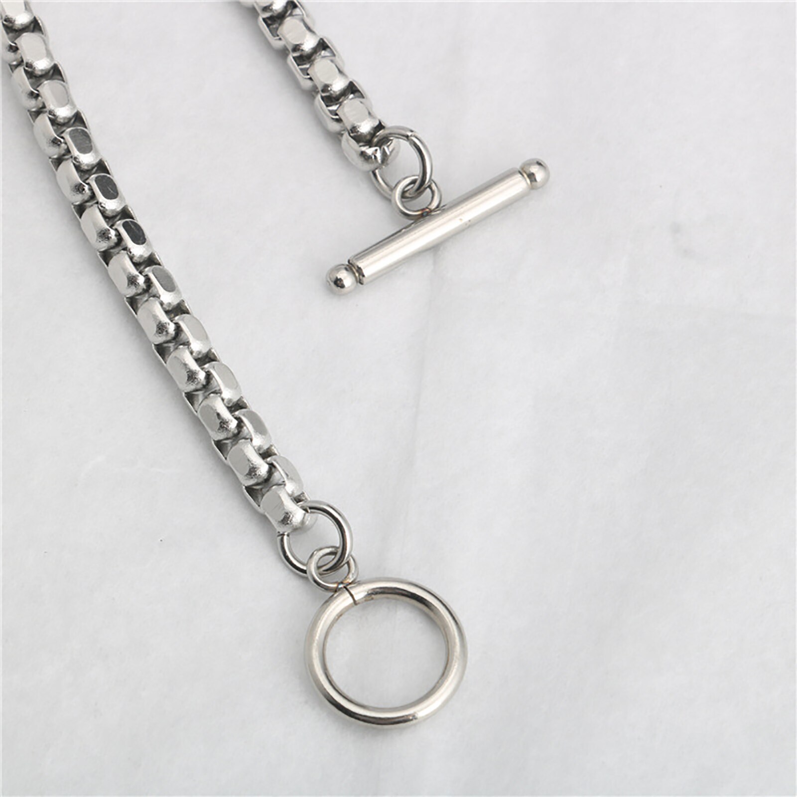 Stainless Steel Box Chain Findings Bracelets Silver Color, 1 Piece