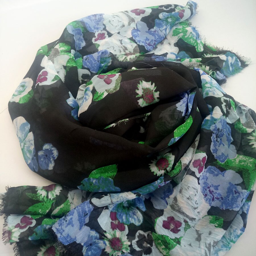 chiffon dress fabric lovely flower printed material soft breathable scarf blouse DIY craft fabric