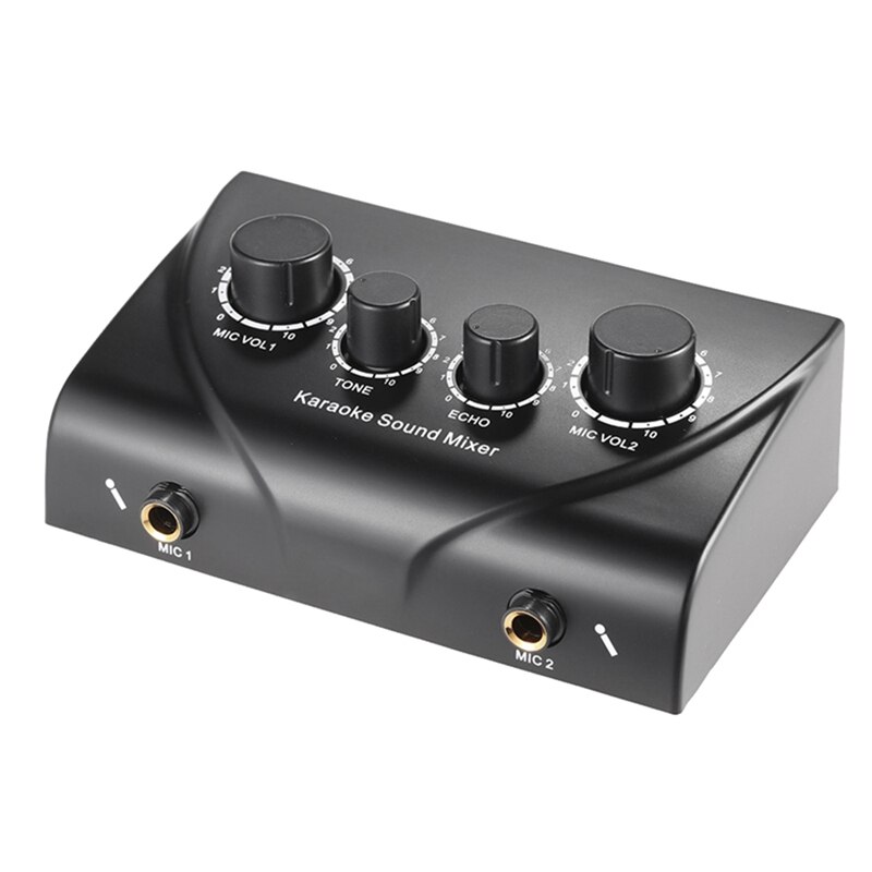 Mélangeur de son Audio Portable, double entrée de micro, pour amplificateur et Microphone, karaoké, Ok, prise ue: COFFEE