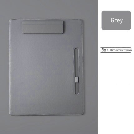 Colors Thicken Clipboard A4 Paper Tablet Office Supplies Paper Holder Strong Magentic Clip Writing Board: Grey