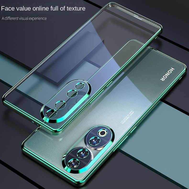 Para Huawei Honor 90 80 70 60 50 Pro funda suave TPU transparente chapado funda protectora trasera delgada fundas para Honor 90Pro Shell: PE / Gris