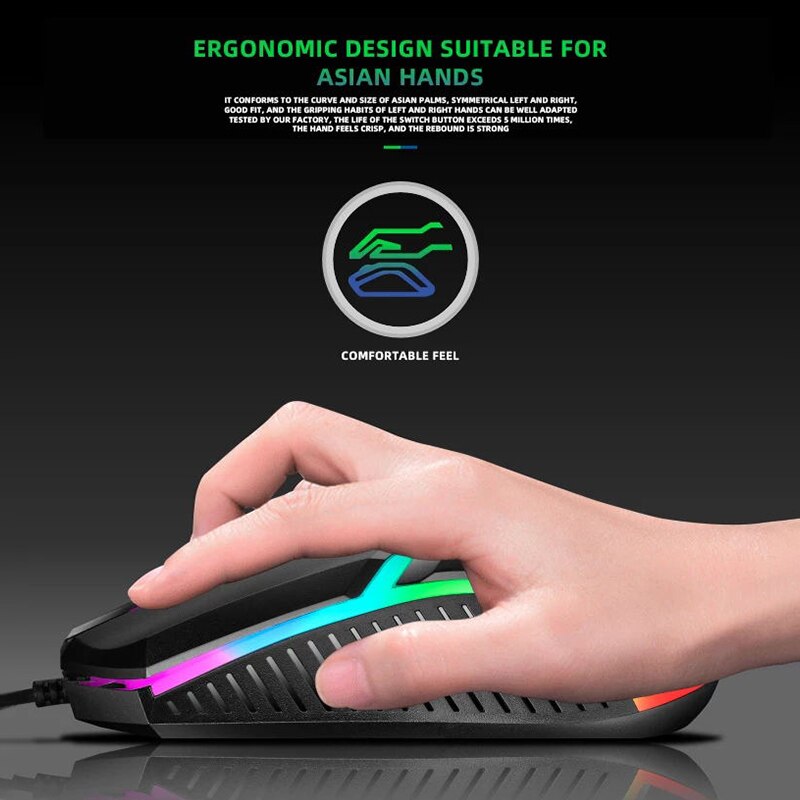 Mechanica Keyboard and Mouse Set Wired Colorful Backlit 104 Keys Gaming Punk Retro Keyboard Mouse For Computer Laptop Pro Gamer