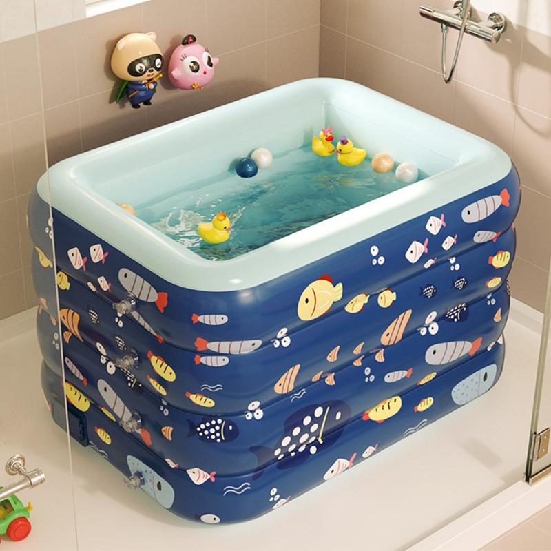 Automatic Inflatable Pool Household Thickening Four-layer PVC Collapsible Baby Swimming Bucket For Backyard Outdoor HWC