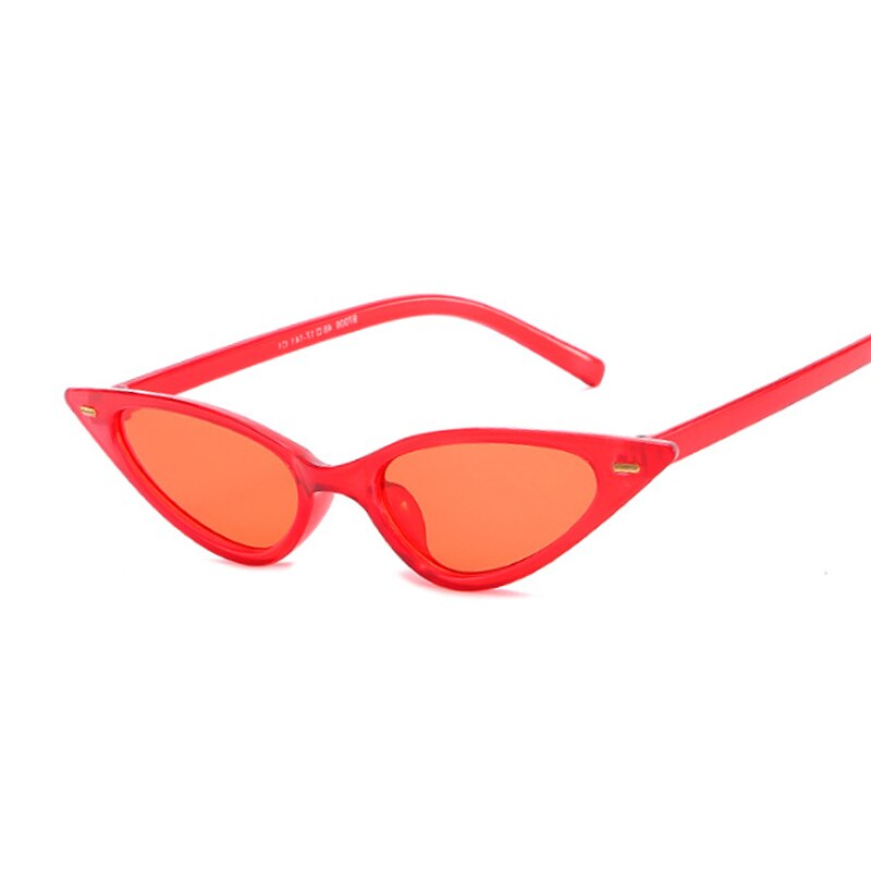 Små cat eye solbriller kvinder mærke trekantede cateye solbriller kvindelige farverige spejl vintage oculos de sol