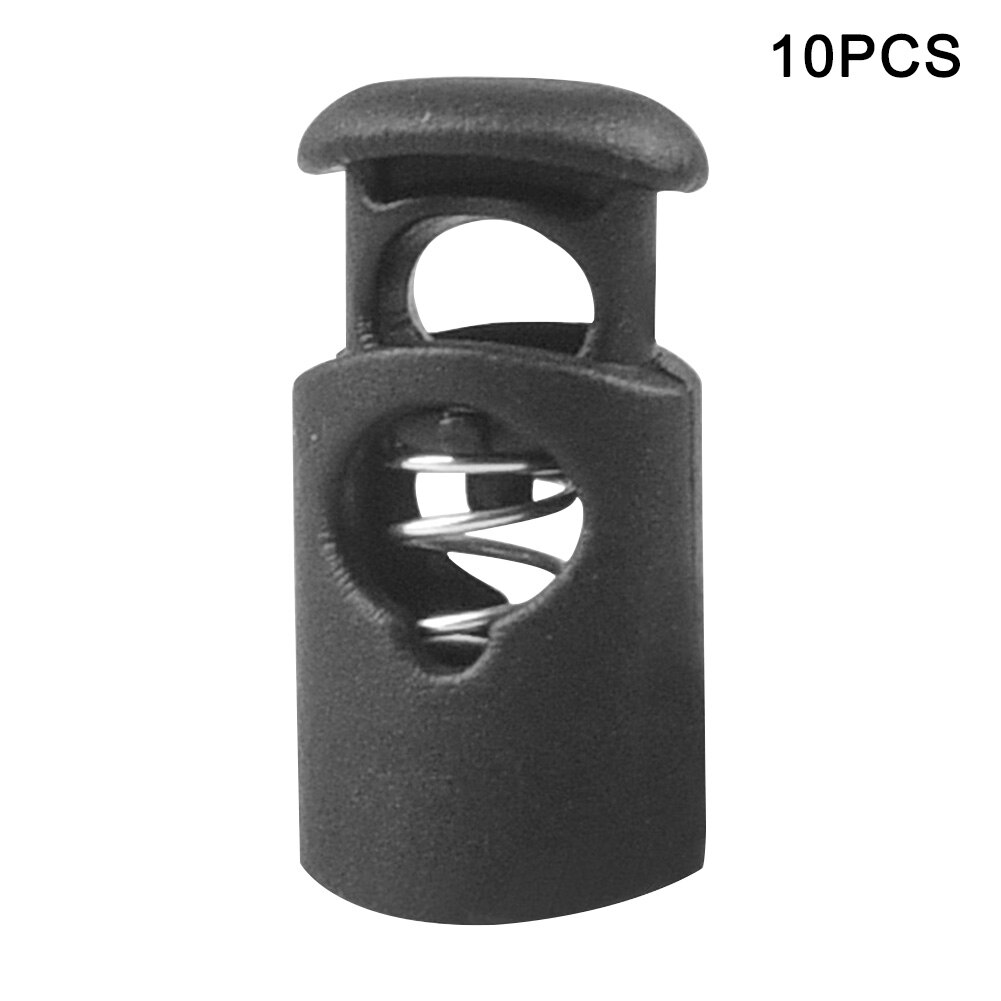 Coulisse Fermacorda E Ganci Caricato A Molla di Blocco Dei Bagagli Cordino di Fissaggio Bottoni Mini Singolo Foro Vestiti di Plastica Toggle di Slittamento Non: L 10pcs