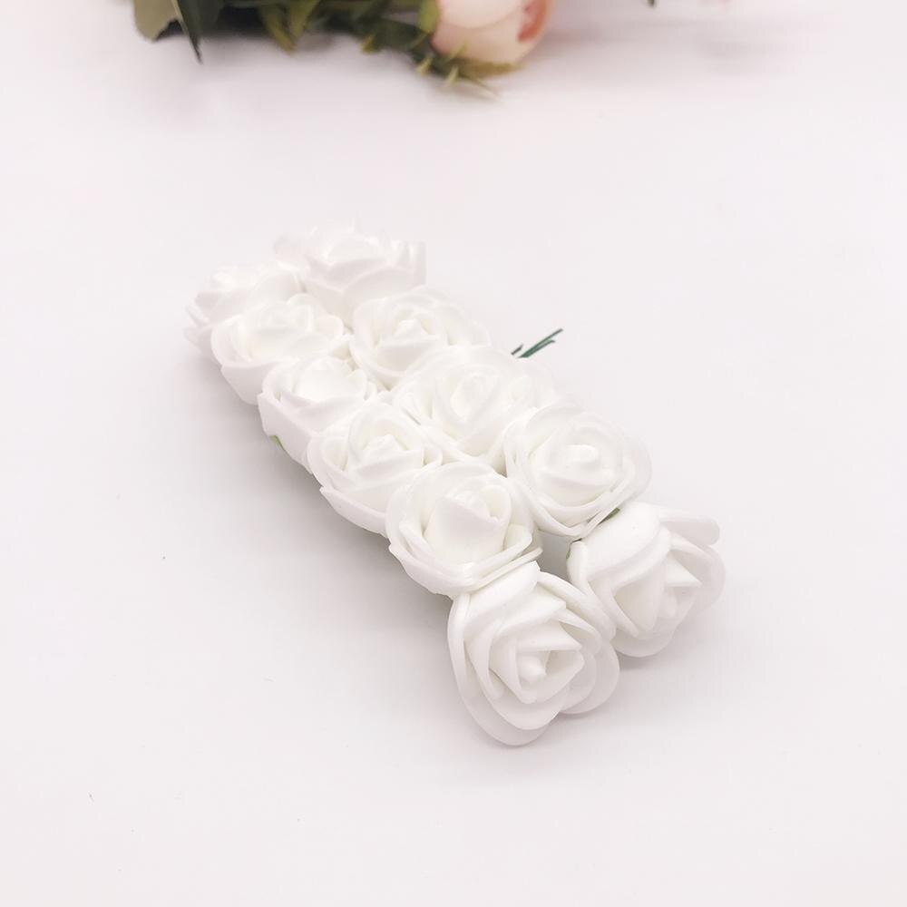 144 stykker billige kunstige blomster mini skum bamse med roser buket vase til boligindretning bryllup dekorativ blomsterkrans: 14