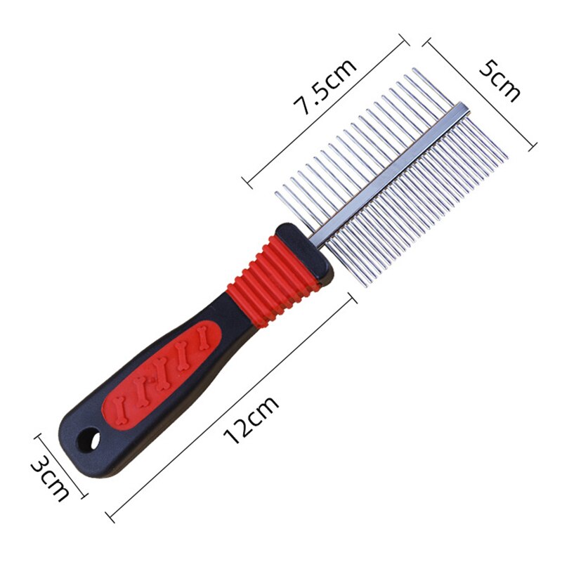 Pet Grooming Comb Double-sided Stainless Steel Row Comb Dog Grooming Double-row Comb Perfect for Cats and Dogs of All Sizes 1pc