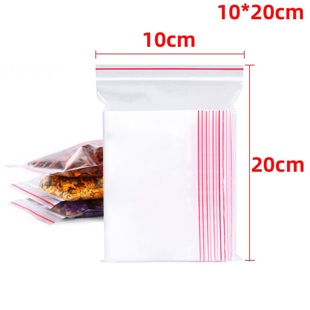100-500 sztuk Resealable plastikowe torby na zamek błyskawiczny Self Seal wyczyść worek foliowy opakowanie do przechowywania żywności woreczki próżniowe świeże torba organizer: 500PCS / 10x20cm