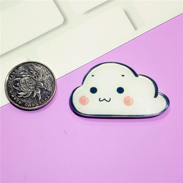 Mooie Wolken Regenboog Lippenstift Broche Acryl Pin Badges Pictogrammen Op De Rugzak Medaille Decoratie Badge Voor Kleding: R