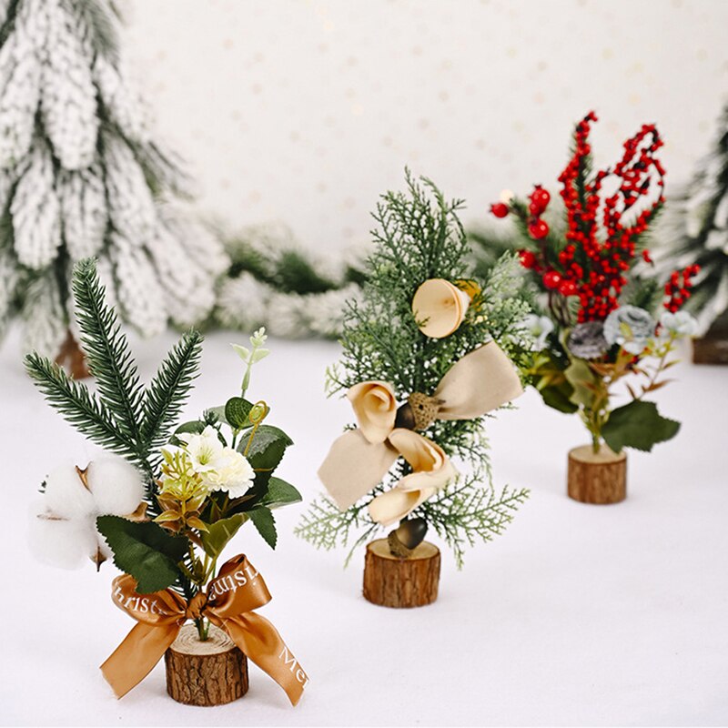 Mini Kerstboom Grenen Bloem Art Diy Kerst Decoraties Voor Huis Xmas Ornament Kerst Jaar Decoraties