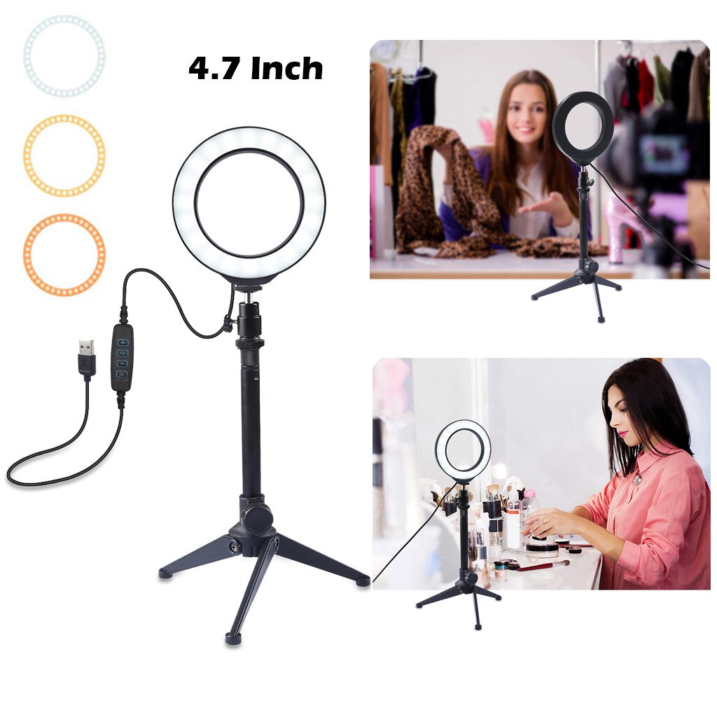 Drie Modi Licht Video Licht Led Selfie Ring Licht Dimbare Led Ring Lamp Foto Video Camera Telefoon Licht Ring Licht licht Invullen