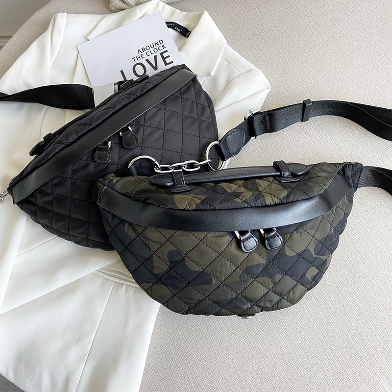 Women Chest Bag Camouflage Hobo Oxford Buddy Waist Bag Female Handbag Women's Shoulder Bags Lady Purse