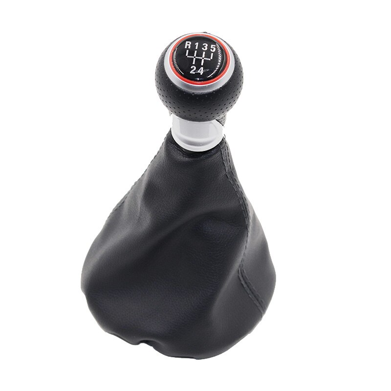 Cromo y cuero pomo de cambio de marchas para coche palanca Gaitor de arranque para VW POLO clásico 6N 6N2 1996, 1997-2001 LUPO CADDY 5: type 6