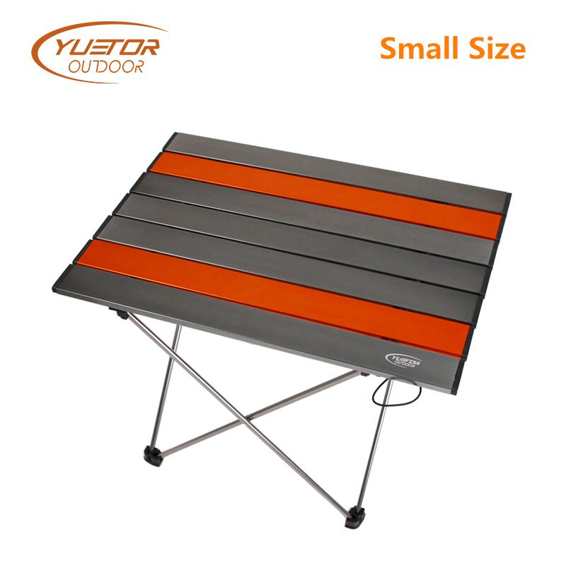 YUETOR OUTDOOR Small Size Ultra Light Portable Foldable Folding Table Desk Camping Outdoor Picnic Aluminium Alloy Orange