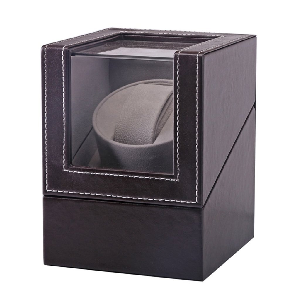 Agitador de reloj con Motor de alta clase con enchufe europeo/US/AU/UK, soporte para devanadera, exhibidor automático, mecánico, negro y marrón: 08