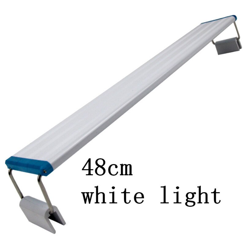 18-48 Cm Led Clip Licht Aquarium Led Licht Aquarium Plant Grow Aquarium Landschap Mini Wit Blauw Licht: 48cm white