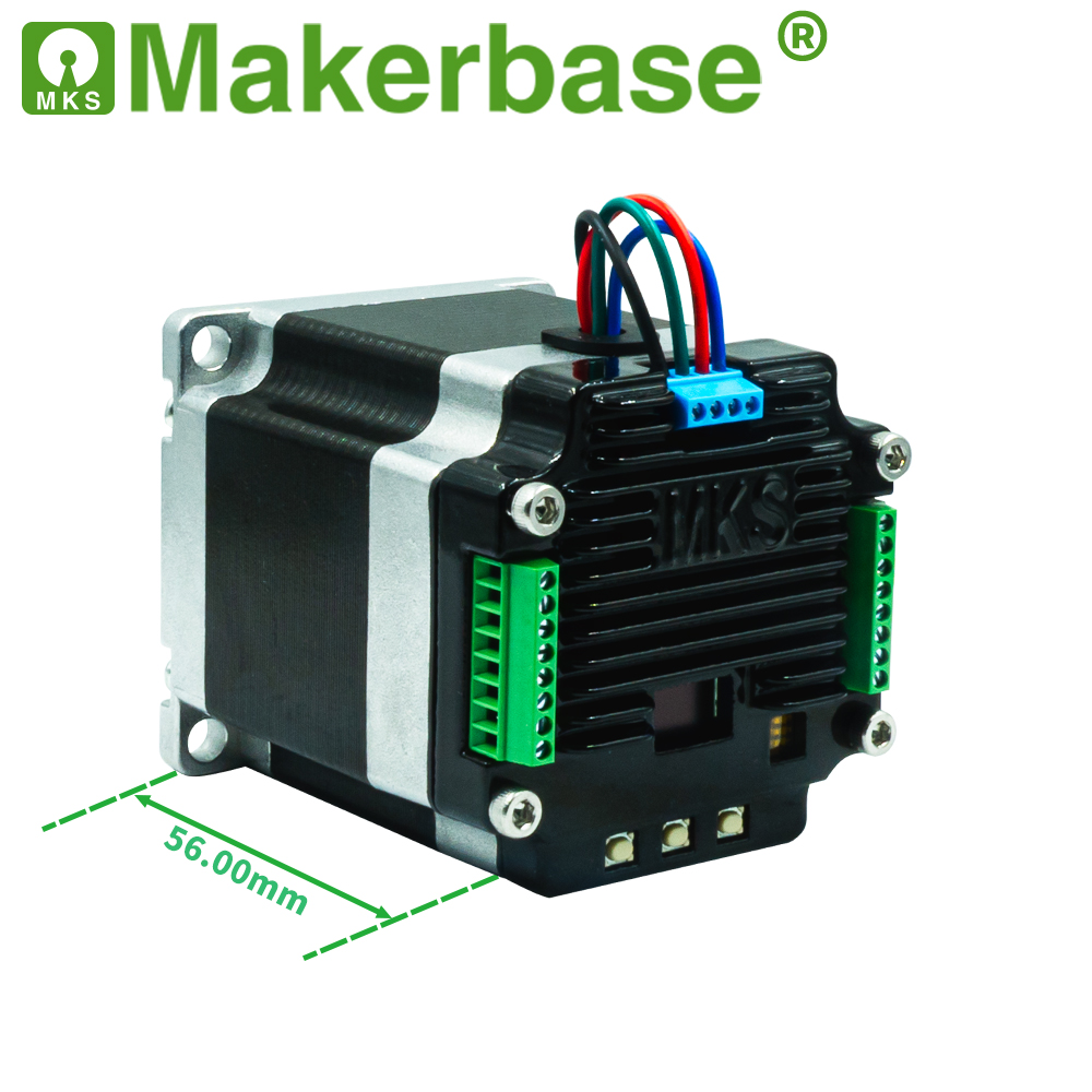 Makerbase mks servo 57d nema 23 lukket loop stepper motor driver cnc 3d printer til gen_l foc stille og effektiv: Hvid