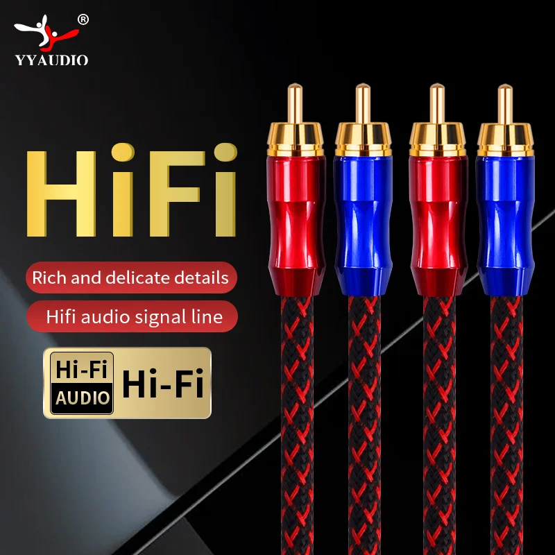 YYAUDIO HIFI Stereo Para RCA Kabel Wysokowydajny Premium Hi-Fi Audio 2rca do 2rca Kabel połączeniowy