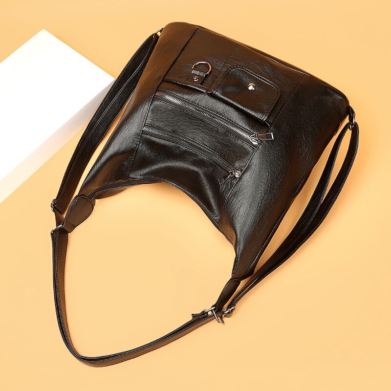 Multi-pocket Handbags PU Leather Shoulder Bags for Women High Capacity Crossbody Bags Bolsa Feminina