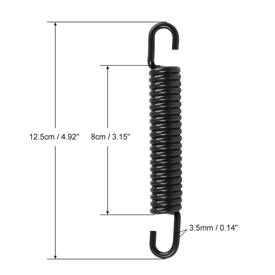 Motoforti, 1 unidad, 5 uds., soporte principal para motocicleta, resorte de soporte para resorte de retorno CBT, soporte lateral, resorte de 12,5 cm de longitud